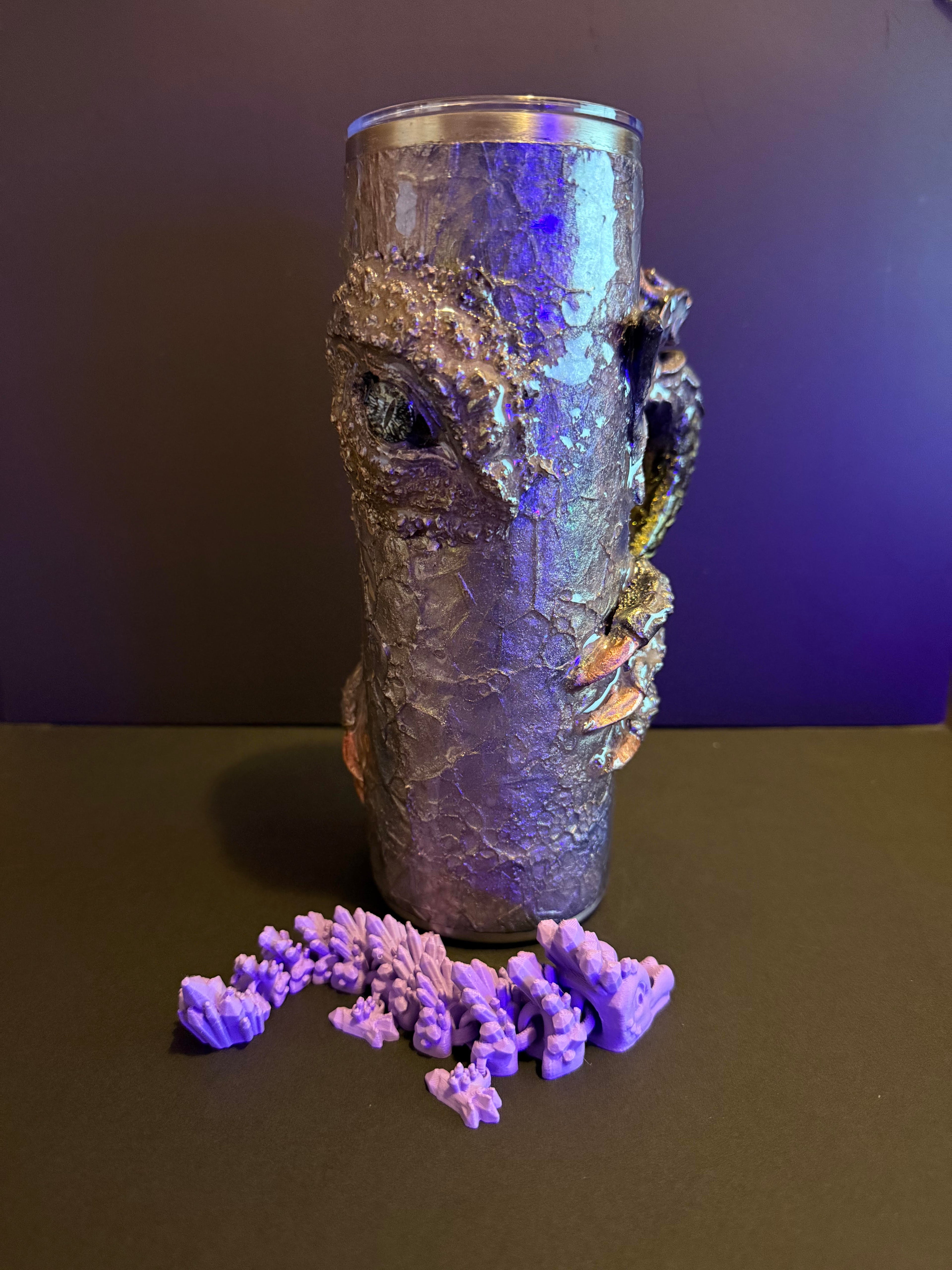 20 oz Dragon Tumbler with Straw topper