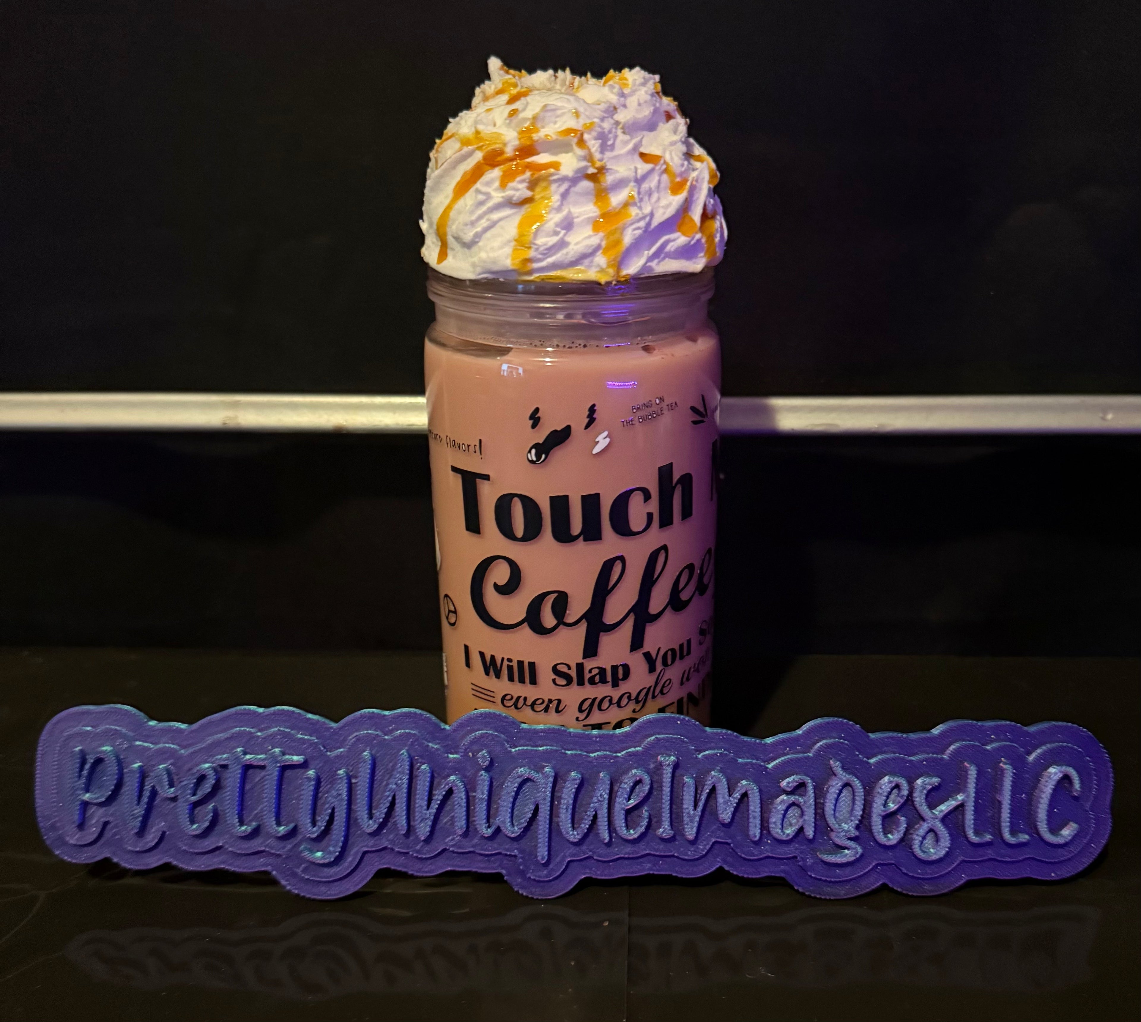 16 oz Coffee Snow Globe Tumbler, with fake whipped topping