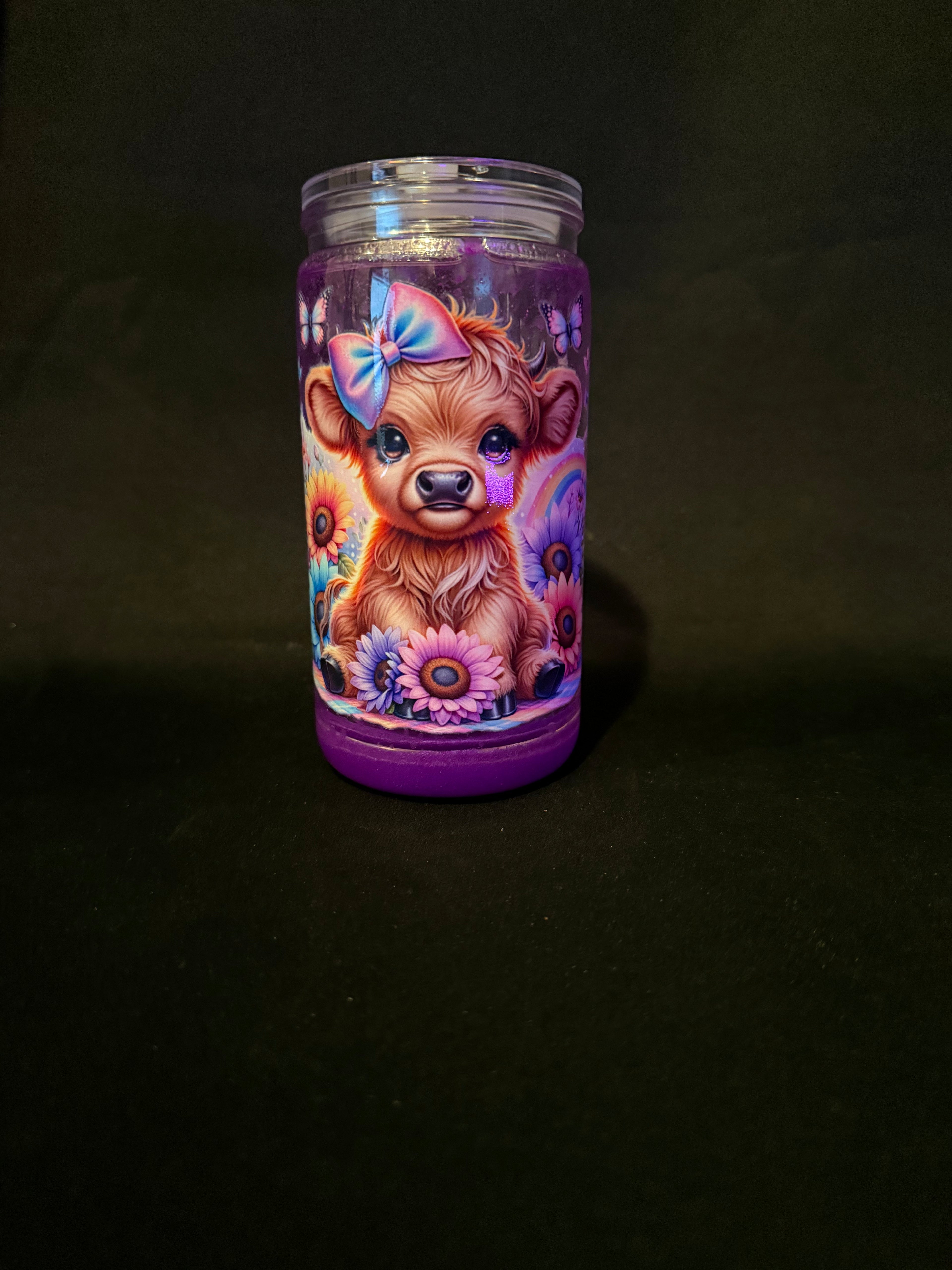 16 oz Purple Lava Snow Globe Tumbler